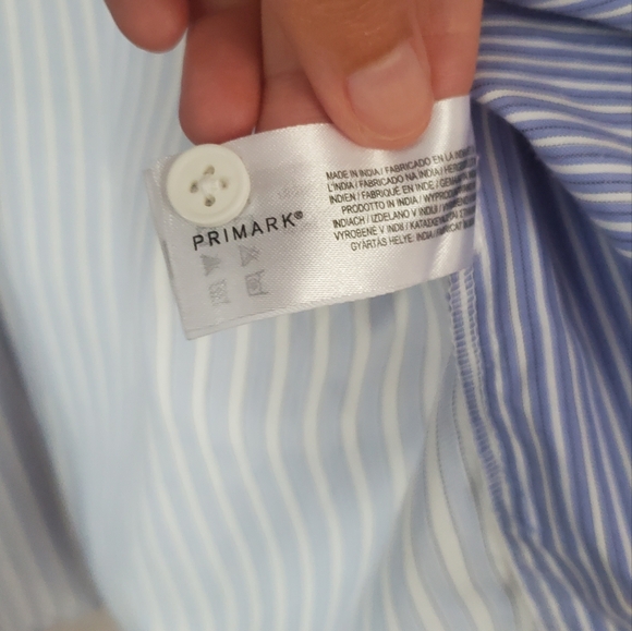 PRIMARK Stripes Blue Shirt Size Medium - Picture 5 of 6